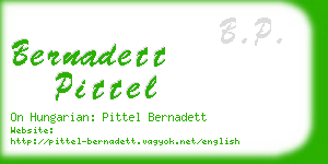 bernadett pittel business card